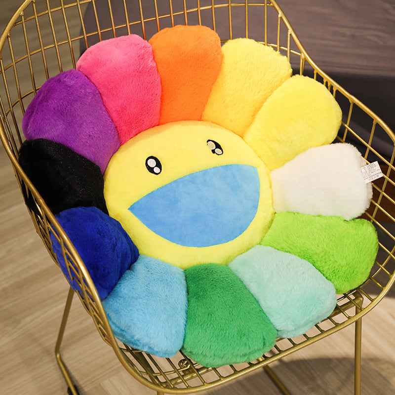 Colorful Plush Flower Cushion Mat