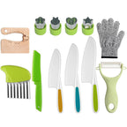 Children Plastic Kitchen Knife Set with Cutting Board