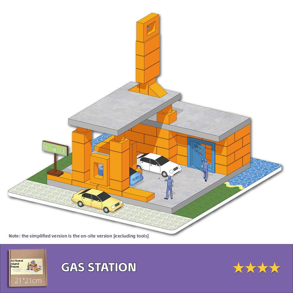DIY Construction Master Handmade Real Brick Cement House Building Toy